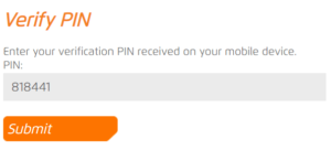 enter your Verify PIN