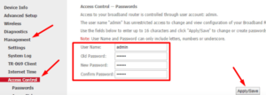 change ptcl admin username and password