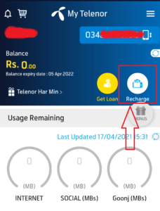 recharge telenor sim