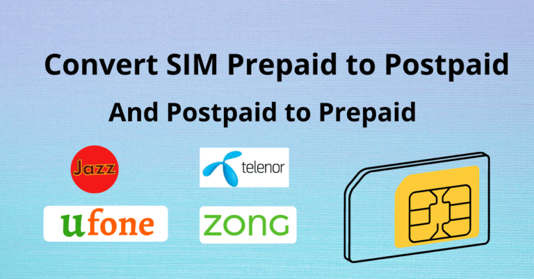 Convert SIM Prepaid to Postpaid and Postpaid to Prepaid