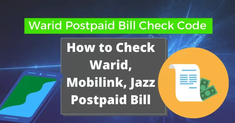 Warid Postpaid Bill Check Code