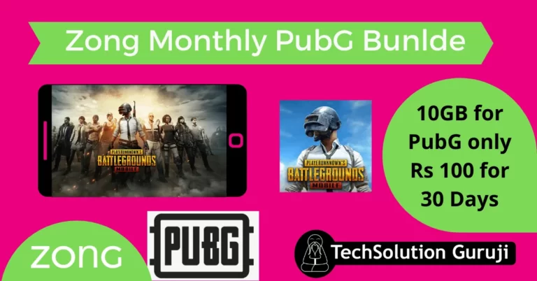 Zong Monthly PubG Bunlde