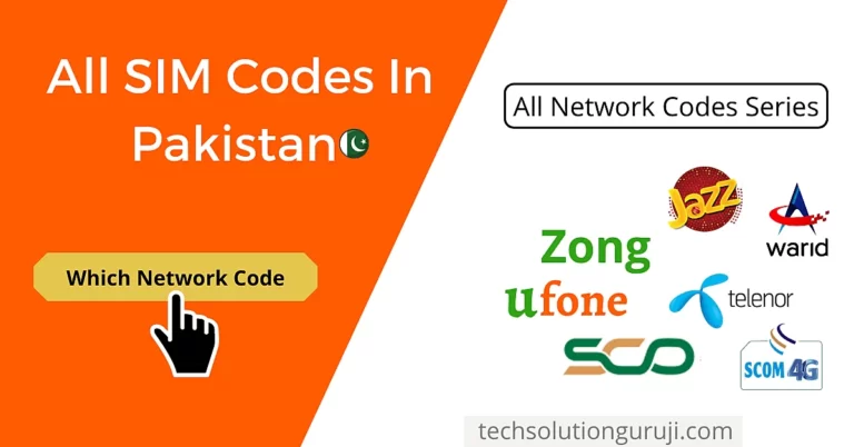 All SIM Codes In Pakistan