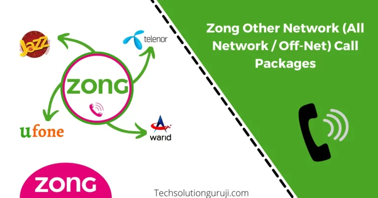 Zong Other Network (All Network Off-Net) Call Packages